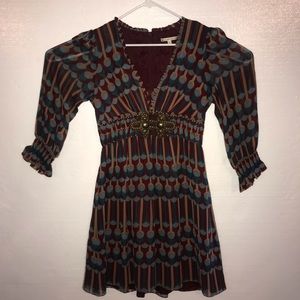 Nanette Lepore Dress Retro Belted V Neck 12